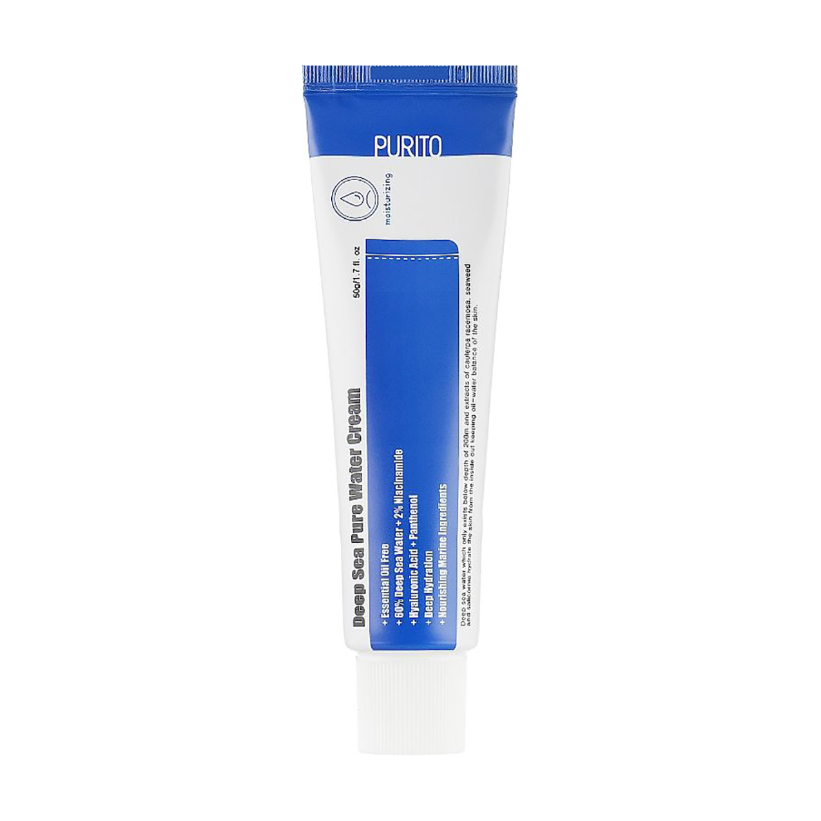 Уцінка! Зволожувальний крем для обличчя Purito Deep Sea Pure Water Cream з морською водою, 50 г